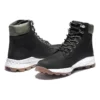 6-Inch Brooklyn-Stiefel mit seitlichem Reissverschluss «Schwarzes Nubukleder mit grünem, gepolstertem Kragen»
