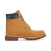 6-Inch Premium-Stiefel (15 cm) „Weizenfarben mit blauem Tartan-Kragen“
