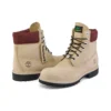 6-Inch Premium Waterproof Boot «Beige Nubuk mit burgunderrotem Kragen»