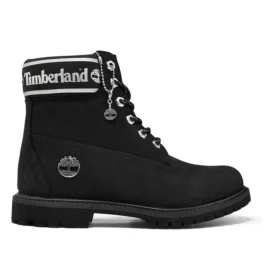 6-Inch Premium Waterproof Boot mit breiter Passform „Schwarz Nubuck Logo“
