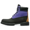 6-Inch Premium Waterproof Boot „Schwarzes Nubuk mit Lila“