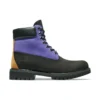 6-Inch Premium Waterproof Boot „Schwarzes Nubuk mit Lila“