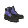 6-Inch Premium Waterproof Boot „Schwarzes Nubuk mit Lila“