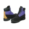 6-Inch Premium Waterproof Boot „Schwarzes Nubuk mit Lila“