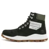 6-Inch Stiefel „Brooklyn“ mit seitlichem Reissverschluss und breiter Passform „Schwarzes Nubukleder mit grünem, gepolstertem Kragen“