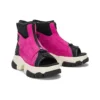 Adley Way Peep-Toe-Stiefel-Sandalen «Very Berry»