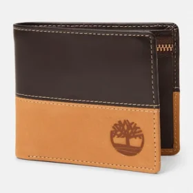 Ausweismappe für Herren aus gemischtem Wheatlock-Leder mit Münzfach
