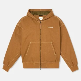 Bomberjacke mit Kapuze aus gewaschenem Duck-Canvas