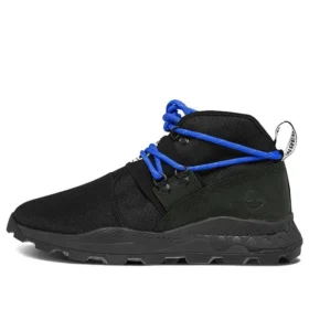 Brooklyn Chukka-Schuhe aus Leder und Stoff in weiter Passform „Schwarz Ripstop“