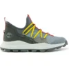 Brooklyn Leder- und Stoff-Oxford-Sneaker «Medium Grey Mesh with Red»
