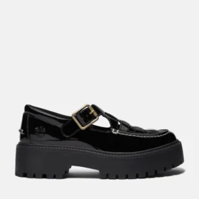 Damen-Plateauschuh aus Lackleder mit Schnalle