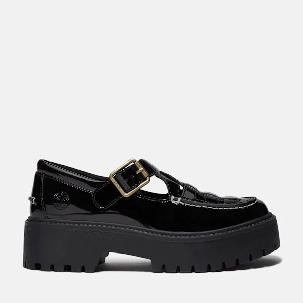 Damen-Plateauschuh aus Lackleder mit Schnalle Damen-Plateauschuh aus Lackleder mit Schnalle