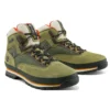 Euro Hiker Leder- und Stoff-Wanderschuh «Dark Green Nubuck»
