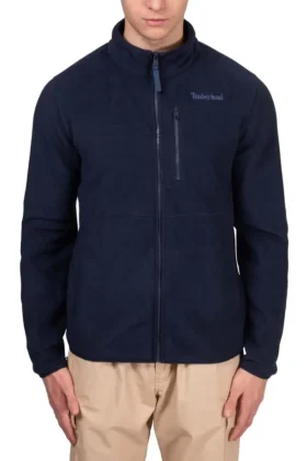 Fleece-Logo-Sweatshirt mit Taschen «Navy»