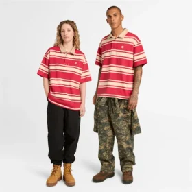 Gestreiftes Kurzarm-Rugby-Poloshirt