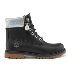 Heritage 6-Inch Boot «Schwarzes Vollnarbenleder mit silbernem Kragen»