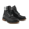 Heritage 6-Inch Boot «Schwarzes Vollnarbenleder mit silbernem Kragen»