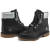 Heritage 6-Inch Boot «Schwarzes Vollnarbenleder mit silbernem Kragen»