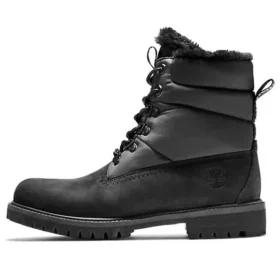 Heritage 6-Inch Premium Puffer-Wasserdichte Stiefel «Schwarz mit schwarzem Fell»