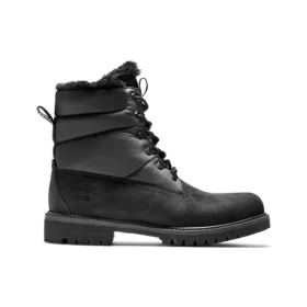 Heritage 6-Inch Premium Puffer-Wasserdichte Stiefel «Schwarz mit schwarzem Fell»