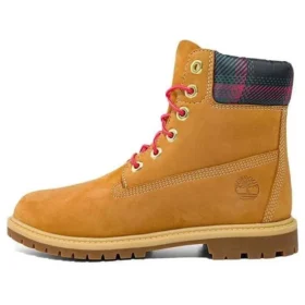 Heritage 6-Inch-Wasserdichte Stiefel „Weizen Nubuck mit Pink-Teal-Karomuster“
