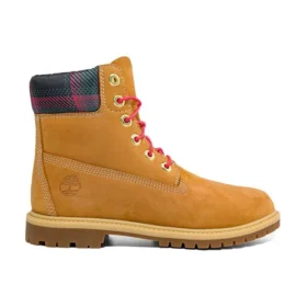 Heritage 6-Inch-Wasserdichte Stiefel „Weizen Nubuck mit Pink-Teal-Karomuster“