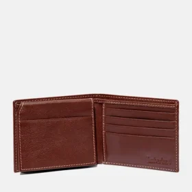 Herren-Bifold-Geldbörse aus gefrästem Leder in Braun