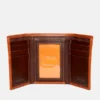 Herren-Brieftasche aus gewachstem Pull-up-Leder in Dreifach gefalteter Form