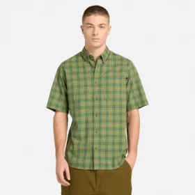 Herren-Kurzarm-Shorts aus kariertem Popeline