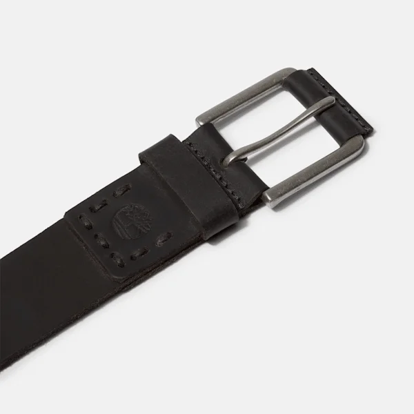 Herren-Pull-Up-Jeansgürtel, 40 mm, Schwarz-Leder Herren-Pull-Up-Jeansgürtel, 40 mm, Schwarz-Leder