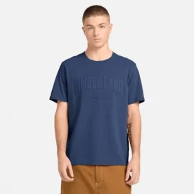 Herren-T-Shirt mit gewaschenem, gesticktem Logo