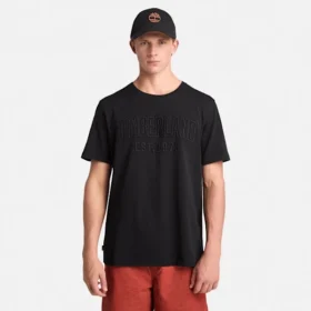 Herren-T-Shirt mit gewaschenem, gesticktem Logo
