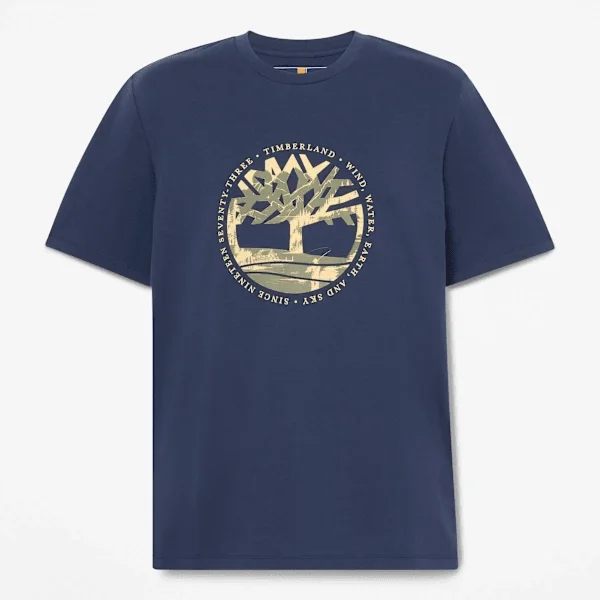 Herren-T-Shirt mit «Tree Logo Lake House»-Grafik Herren-T-Shirt mit «Tree Logo Lake House»-Grafik