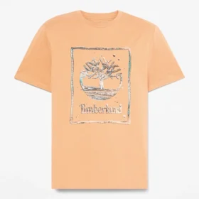 Herren-T-Shirt mit Wasser-Grafik-Logo und kurzen Ärmeln