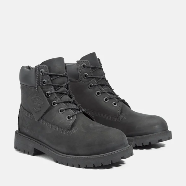 Junior Premium 6-Inch Waterproof Stiefel – Schwarzes Nubukleder Junior Premium 6-Inch Waterproof Stiefel – Schwarzes Nubukleder