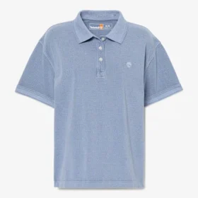 Kurzärmeliges Piqué-Poloshirt für Damen, stückgefärbt Kurzärmeliges Piqué-Poloshirt für Damen, stückgefärbt