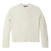 Mini Logo Langarm-Crop-T-Shirt «White»