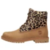 Premium 6-Inch Schnürstiefel „Leopardenmuster Beige Nubuk“