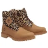 Premium 6-Inch Schnürstiefel „Leopardenmuster Beige Nubuk“