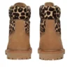 Premium 6-Inch Schnürstiefel „Leopardenmuster Beige Nubuk“