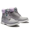 Premium 6-Inch Waterproof Boot «Graues Nubukleder mit violettem Logo am Kragen»