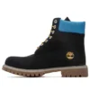 Premium 6-Inch Waterproof Boot „Schwarzes Nubukleder mit Blau“