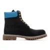 Premium 6-Inch Waterproof Boot „Schwarzes Nubukleder mit Blau“