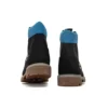 Premium 6-Inch Waterproof Boot „Schwarzes Nubukleder mit Blau“