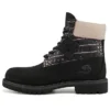 Premium Waterproof Boot mit breiter Passform „Schwarzes Nubukleder mit Rosa“