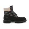Premium Waterproof Boot mit breiter Passform „Schwarzes Nubukleder mit Rosa“