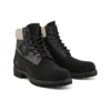 Premium Waterproof Boot mit breiter Passform „Schwarzes Nubukleder mit Rosa“