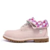 Roll Top Wide Fit Stiefel Basic „Blassrosa mit Karomuster“