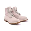 Roll Top Wide Fit Stiefel Basic „Blassrosa mit Karomuster“
