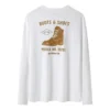 Shoe Logo Langarm-T-Shirt „White Yellow“